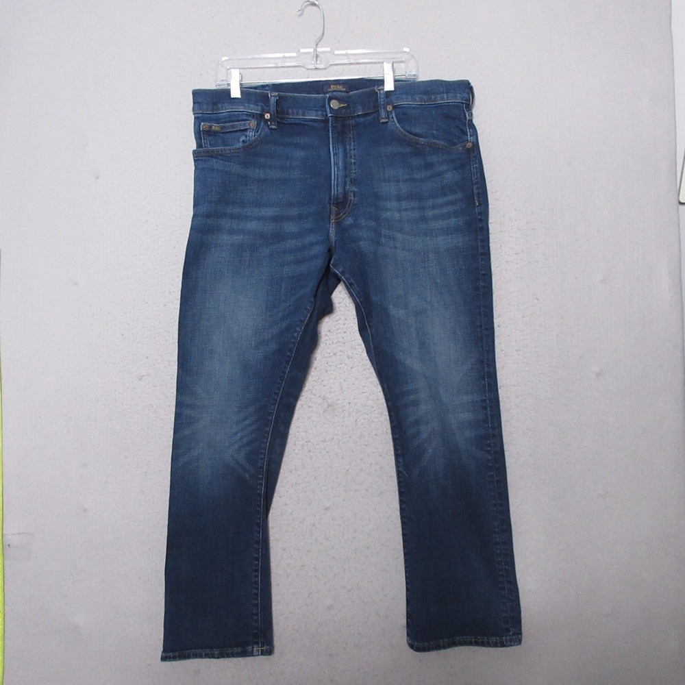 Polo Ralph Lauren Jeans Men 38 30 Varick Slim Straight Fade Whiskering Casual